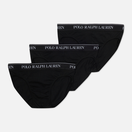 Комплект мужских трусов Polo Ralph Lauren BCI Cotton/Elastane Low Rise Brief 3-Pack, цвет чёрный, размер XXL