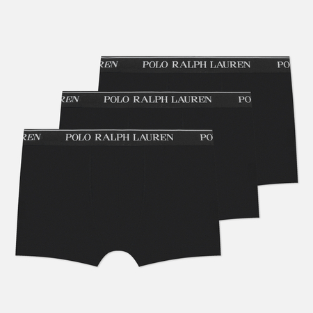 Комплект мужских трусов Polo Ralph Lauren BCI Cotton/Elastane Classic Trunk 3-Pack, цвет чёрный, размер M