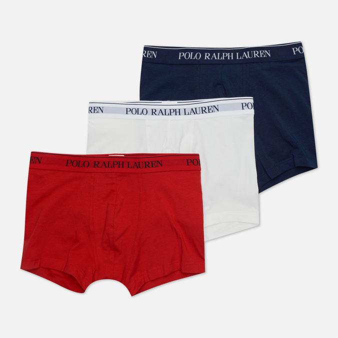 Комплект мужских трусов Polo Ralph Lauren, цвет комбинированный, размер XXL 714-835885-008 BCI Cotton/Elastane Classic Trunk 3-Pack - фото 1