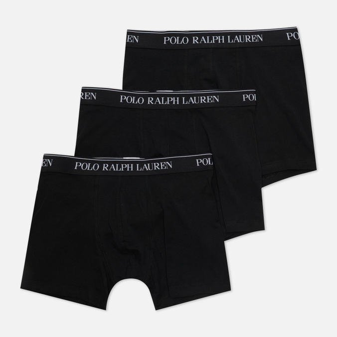 Комплект мужских трусов Polo Ralph Lauren, цвет чёрный, размер S 714-835887-002 BCI Cotton/Elastane Boxer Brief 3-Pack - фото 1