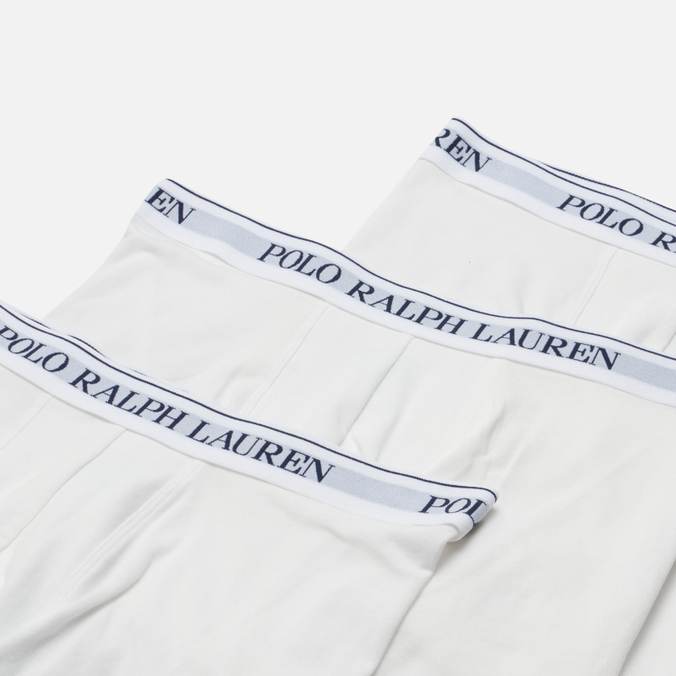 Комплект мужских трусов Polo Ralph Lauren, цвет белый, размер S 714-835887-003 BCI Cotton/Elastane Boxer Brief 3-Pack - фото 2