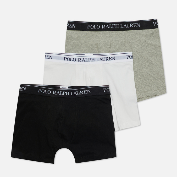 Комплект мужских трусов Polo Ralph Lauren, цвет комбинированный, размер L 714-835887-004 BCI Cotton/Elastane Boxer Brief 3-Pack - фото 1