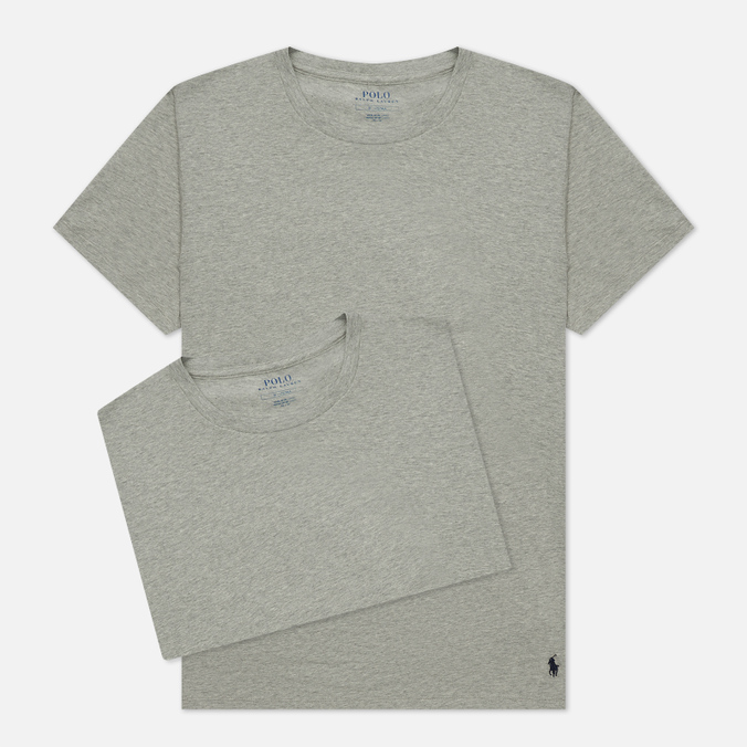 Комплект мужских футболок Polo Ralph Lauren, цвет серый, размер L 714-835960-003 BCI Cotton/Elastane Classic Crew Neck 2-Pack - фото 1