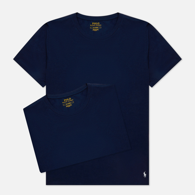 Комплект мужских футболок Polo Ralph Lauren, цвет синий, размер S 714-835960-004 BCI Cotton/Elastane Classic Crew Neck 2-Pack - фото 1