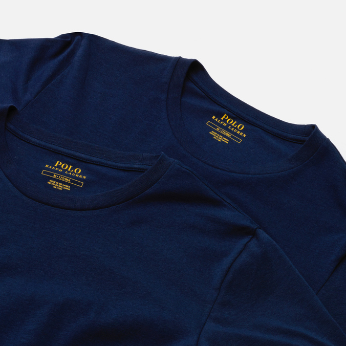 Комплект мужских футболок Polo Ralph Lauren, цвет синий, размер S 714-835960-004 BCI Cotton/Elastane Classic Crew Neck 2-Pack - фото 2