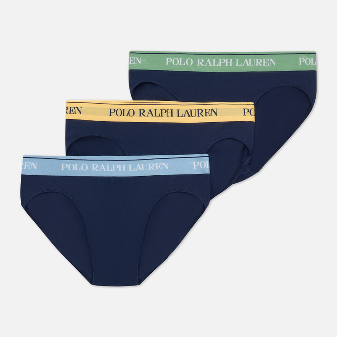 Комплект мужских трусов Polo Ralph Lauren, цвет синий, размер XL 714-840543-009 BCI Cotton/Elastane Brief 3-Pack - фото 1