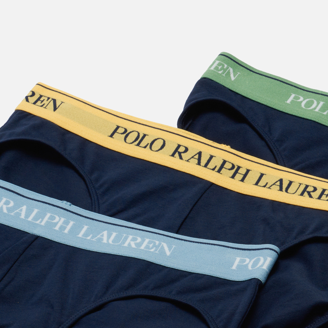 Комплект мужских трусов Polo Ralph Lauren, цвет синий, размер XL 714-840543-009 BCI Cotton/Elastane Brief 3-Pack - фото 2