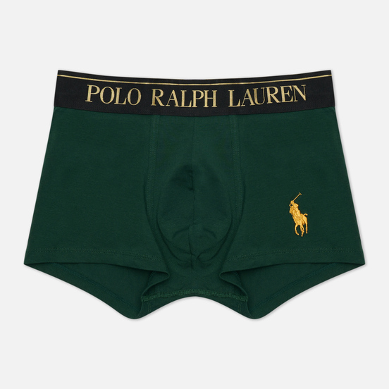 Мужские трусы Polo Ralph Lauren Solid Trunk Single Gollege Green/Gold Polo Pony
