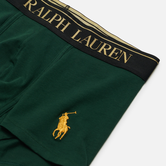 Мужские трусы Polo Ralph Lauren Solid Trunk Single Gollege Green/Gold Polo Pony