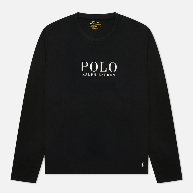 Мужской лонгслив Polo Ralph Lauren, цвет чёрный, размер L 714-862600-004 BCI Liquid Cotton Sleep Top Boxed Logo - фото 1