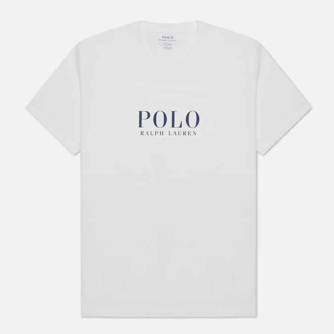 Мужская футболка Polo Ralph Lauren, цвет белый, размер S 714-862615-006 BCI Liquid Cotton Sleep Top Boxed Logo - фото 1