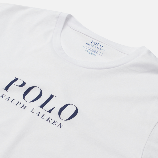 Мужская футболка Polo Ralph Lauren, цвет белый, размер S 714-862615-006 BCI Liquid Cotton Sleep Top Boxed Logo - фото 2