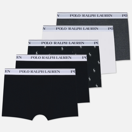 Комплект мужских трусов Polo Ralph Lauren Classic Stretch Cotton Trunk 5-Pack, цвет комбинированный, размер M