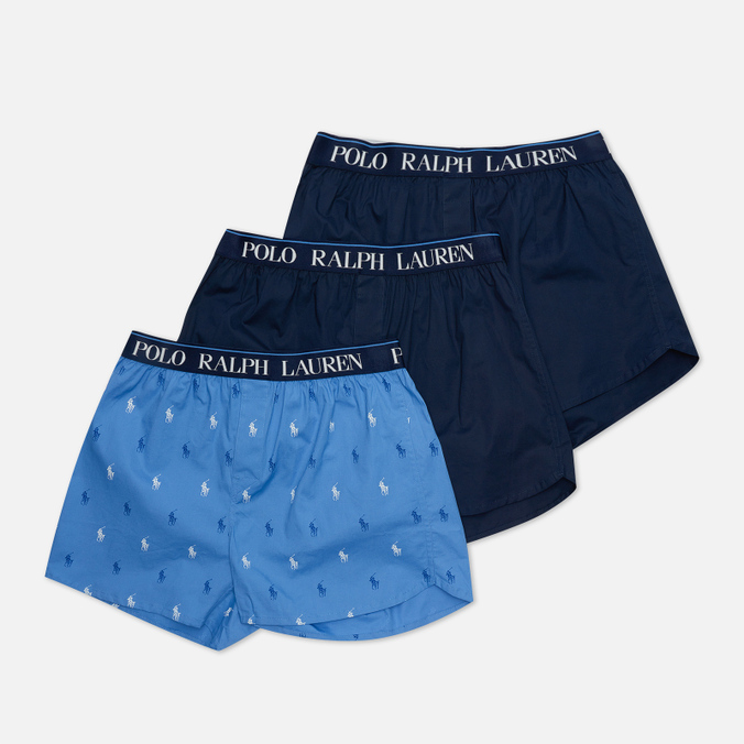 Комплект мужских трусов Polo Ralph Lauren, цвет синий, размер M 714-866472-002 Elastic Boxer 3-Pack - фото 1