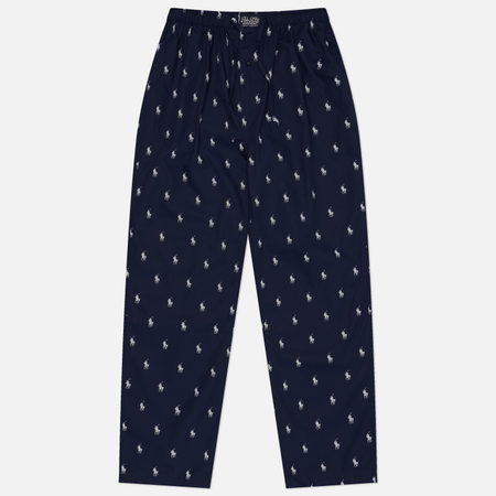 Мужские брюки Polo Ralph Lauren Signature Pony Cotton Pyjama, цвет синий, размер L