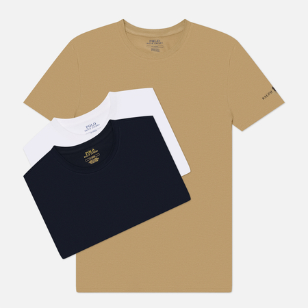 Комплект мужских футболок Polo Ralph Lauren Logo Sleeve Crew Neck 3-Pack, цвет комбинированный, размер XL