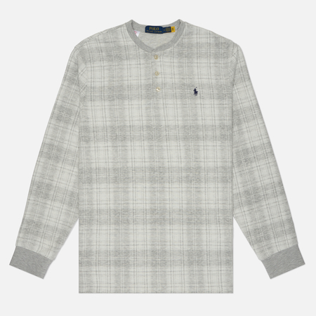 Мужской лонгслив Polo Ralph Lauren Supersoft Sleep Henley, цвет серый, размер XXL