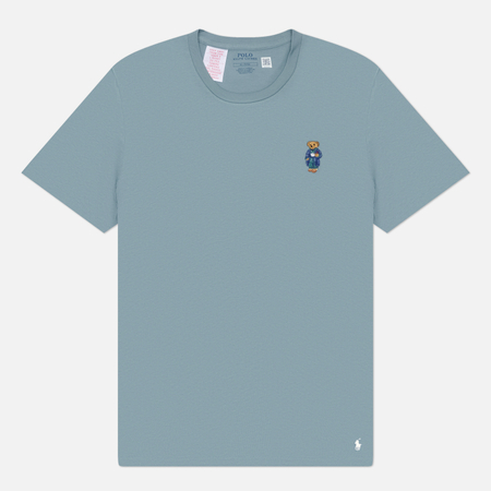 Мужская футболка Polo Ralph Lauren Bear Lounge Sleep, цвет голубой, размер L