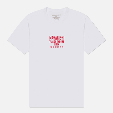 Мужская футболка maharishi Paper Cut Kirin, цвет белый, размер XXL