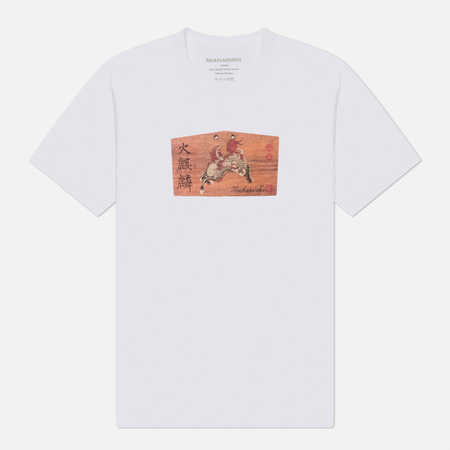 Мужская футболка maharishi Ema Kirin Plaque, цвет белый, размер M