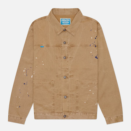 Мужская куртка ветровка Liberaiders Garment Dyed Trucker, цвет бежевый, размер L