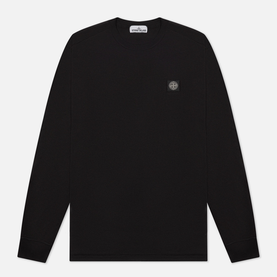 Мужской лонгслив Stone Island Patch Program Crew Neck Black