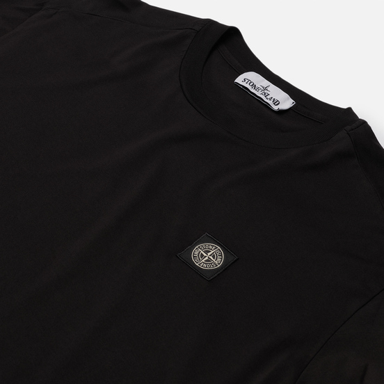 Мужской лонгслив Stone Island Patch Program Crew Neck Black