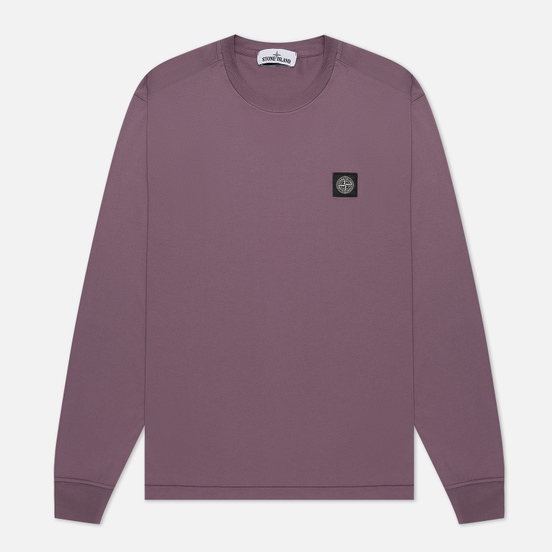 Мужской лонгслив Stone Island Patch Program Crew Neck Magenta