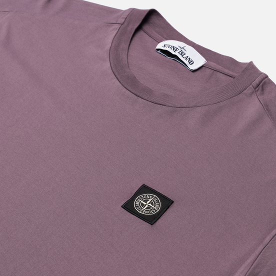 Мужской лонгслив Stone Island Patch Program Crew Neck Magenta