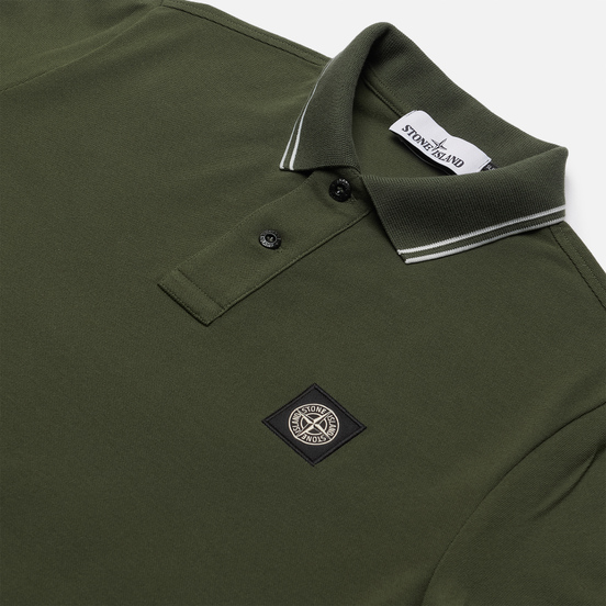 Мужское поло Stone Island Patch Program Slim Fit Moss