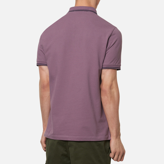 Мужское поло Stone Island Patch Program Slim Fit Magenta