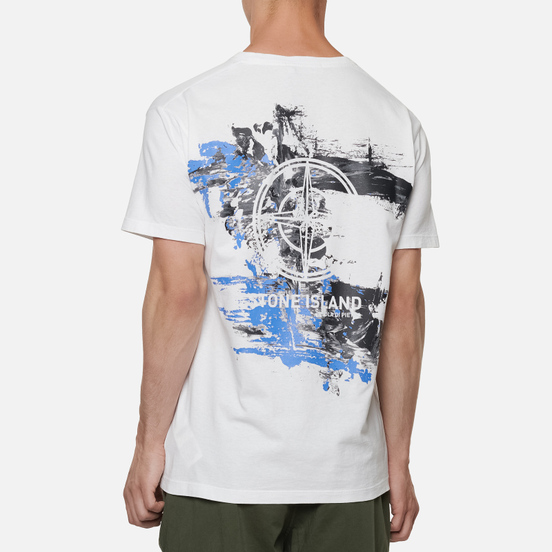 Мужская футболка Stone Island Paint Stroke 2 White