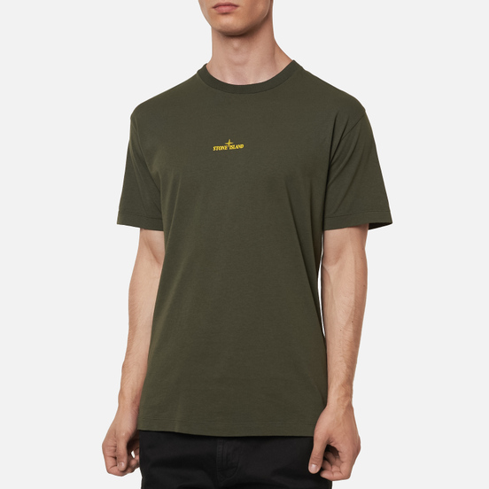 Мужская футболка Stone Island Paint Stroke 2 Moss