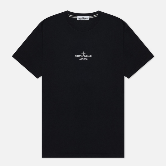 Мужская футболка Stone Island Archivio Project Raso Gommata Black
