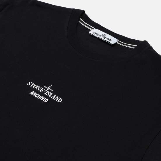 Мужская футболка Stone Island Archivio Project Raso Gommata Black