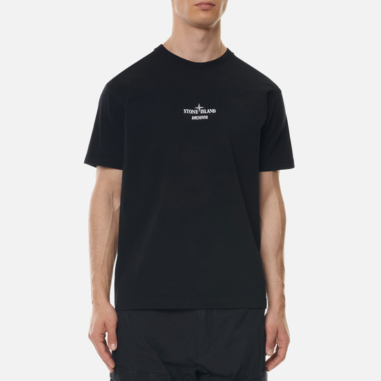 Мужская футболка Stone Island Archivio Project Raso Gommata Black