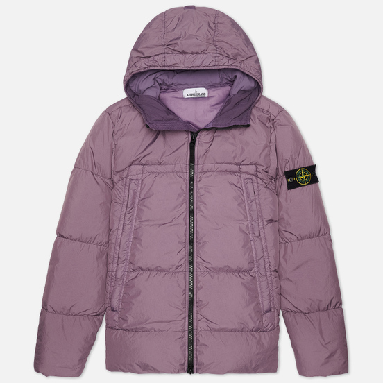 Мужской пуховик Stone Island Crinkle Reps Garment Dyed Magenta