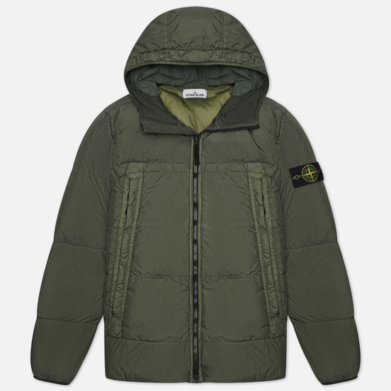 Мужской пуховик Stone Island Crinkle Reps Garment Dyed Moss