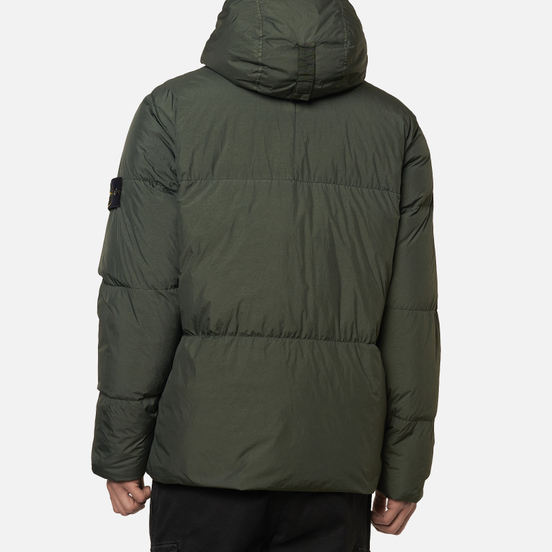 Мужской пуховик Stone Island Crinkle Reps Garment Dyed Moss