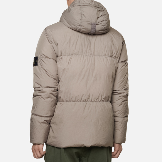Мужской пуховик Stone Island Crinkle Reps Garment Dyed Fango