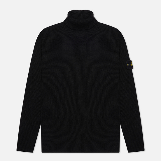 Мужской свитер Stone Island Turtle Neck Wool Black