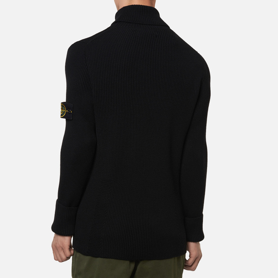 Мужской свитер Stone Island Turtle Neck Wool Black