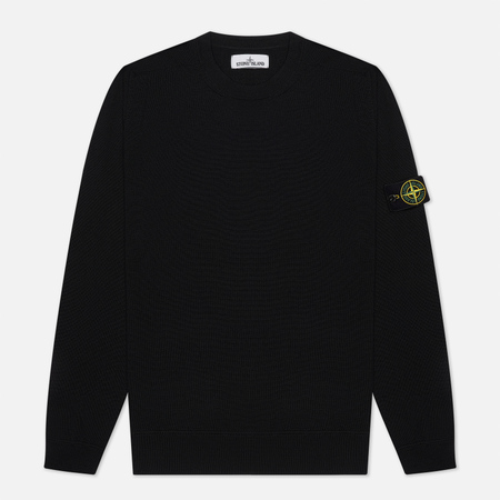Мужской свитер Stone Island Classic Crew Neck Wool, цвет чёрный, размер XXL