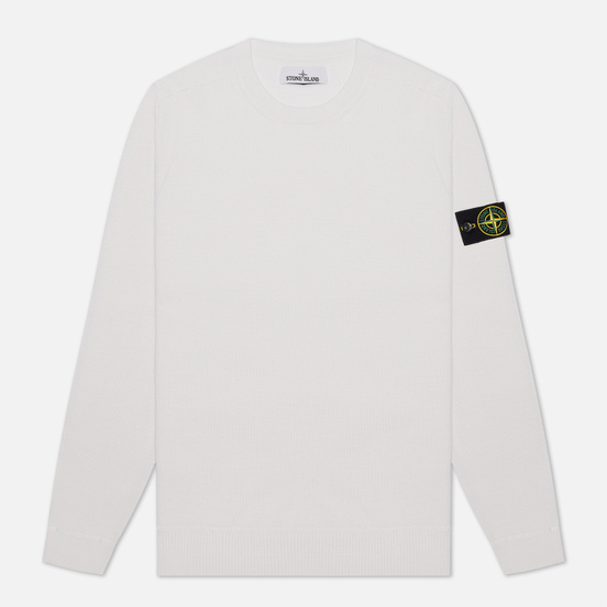 Мужской свитер Stone Island Classic Crew Neck Wool Natural White
