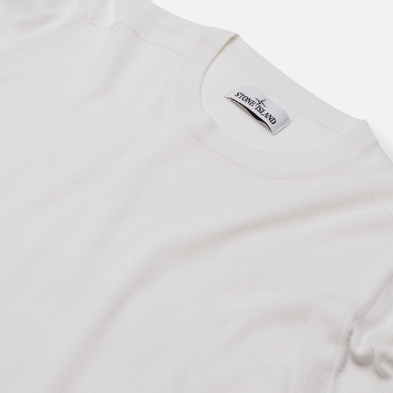 Мужской свитер Stone Island Classic Crew Neck Wool Natural White