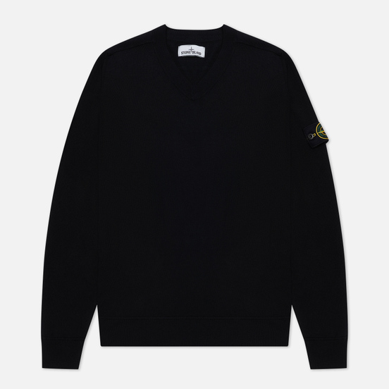 Мужской свитер Stone Island Classic V-Neck Wool Black
