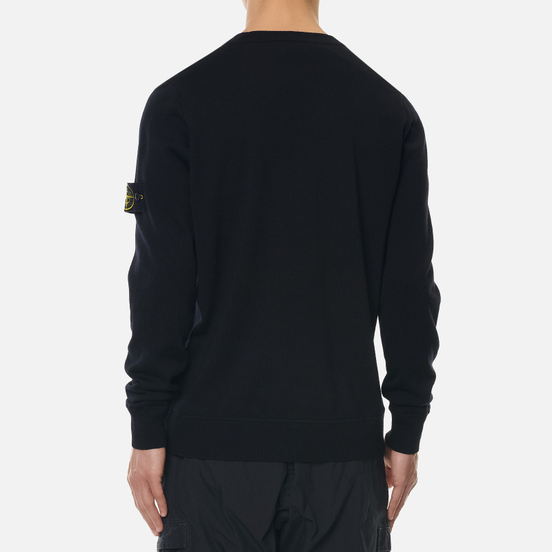 Мужской свитер Stone Island Classic V-Neck Wool Black