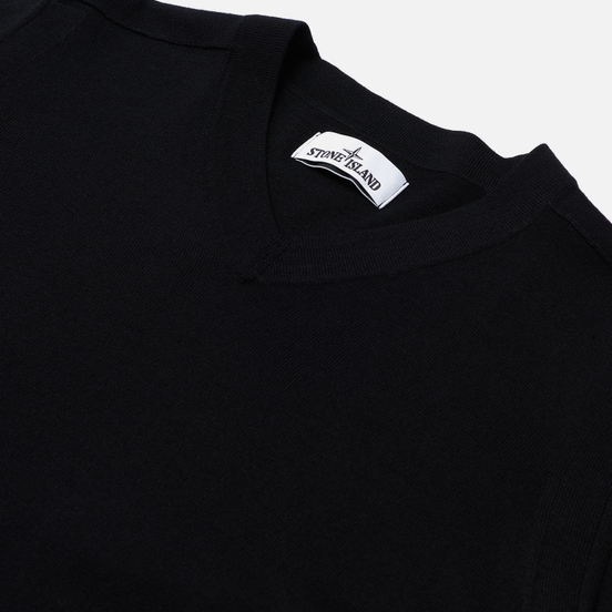 Мужской свитер Stone Island Classic V-Neck Wool Black