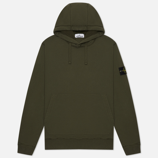 Мужская толстовка Stone Island Hooded Brushed Cotton Fleece Moss