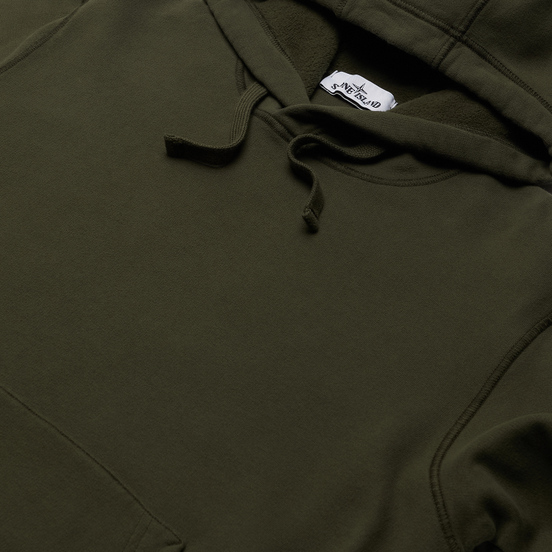 Мужская толстовка Stone Island Hooded Brushed Cotton Fleece Moss